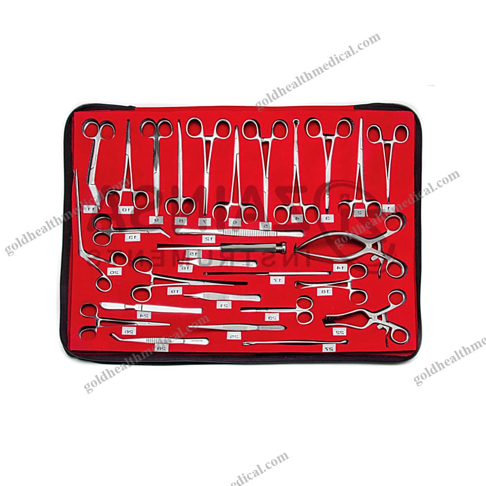Veterinary Surgery Kit 28Piece Stainless Steel Instruments for Animal Surgery