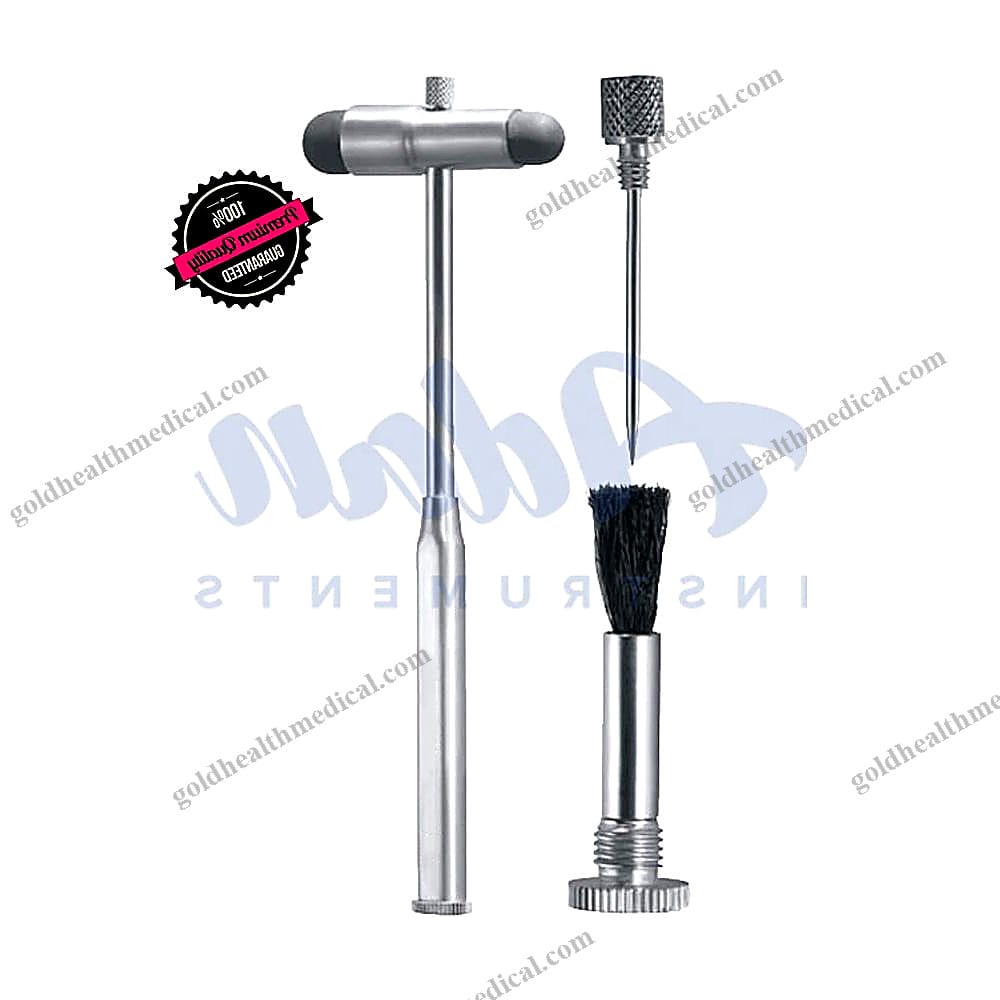 Premium DoubleHeaded Stainless Steel Reflex Hammer with Polish Finish for Medical Use