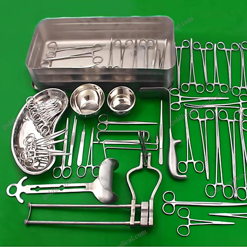 Cesarean Section Surgical Instrument Set 59 Pcs Stainless Steel