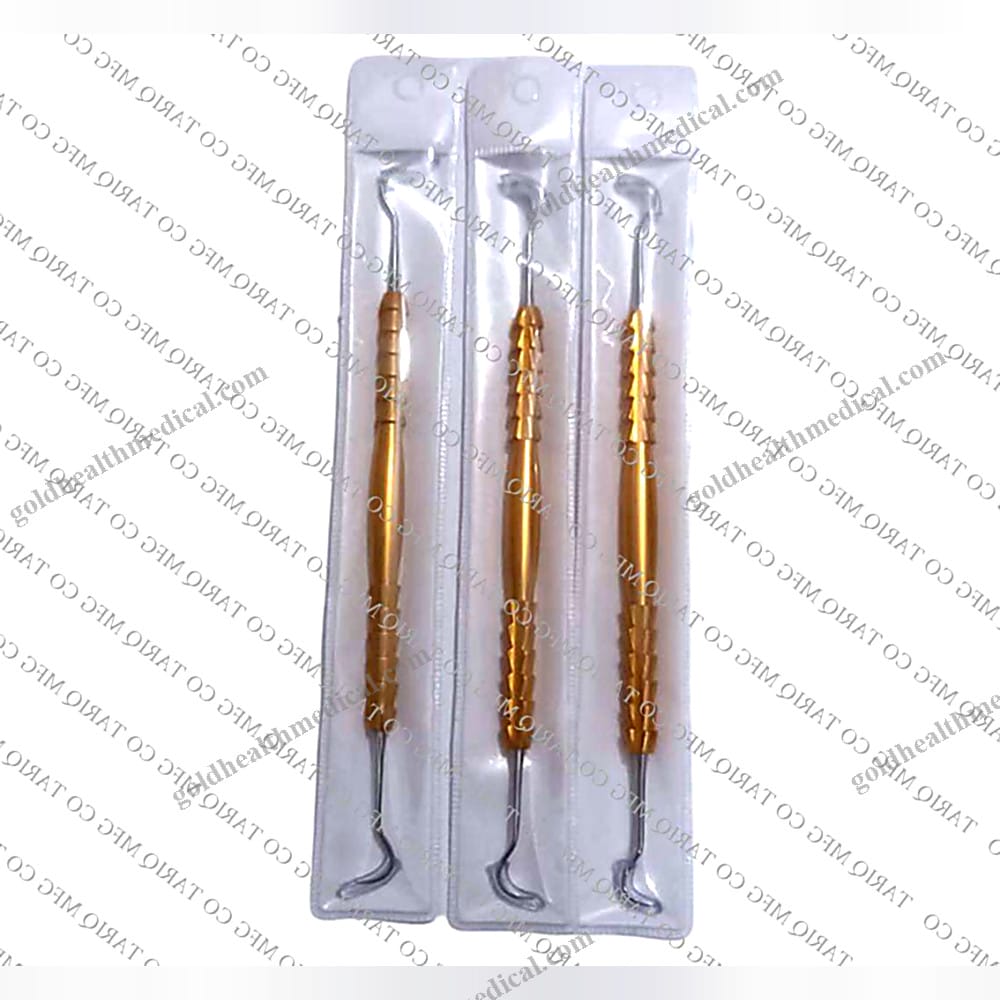 Premium Surgical Dental Scaler DoubleEnded Stainless Steel with Gold Handle