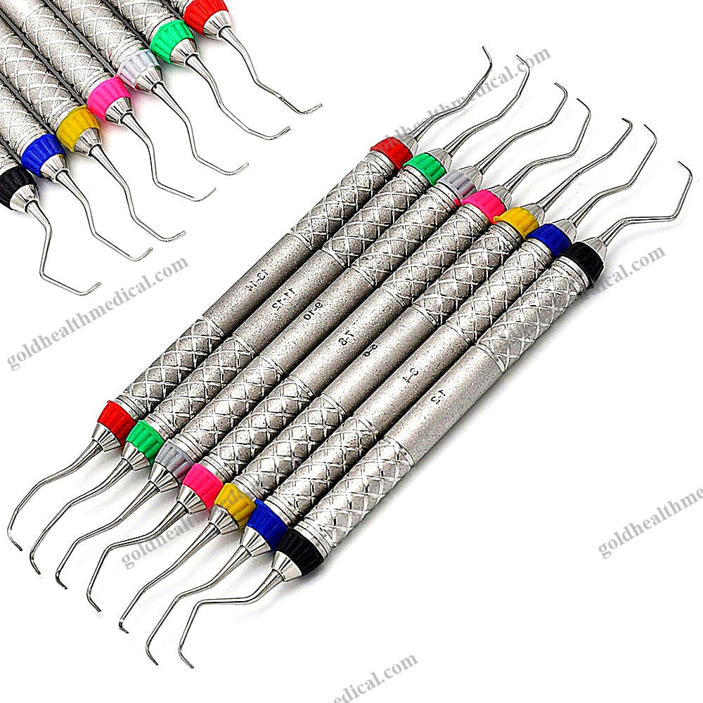 7 Pcs Stainless Steel Elevate Gracey Curettes for Periodont