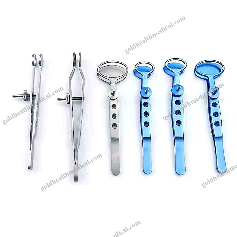 6Piece Stainless Steel Chalazion Forceps Set