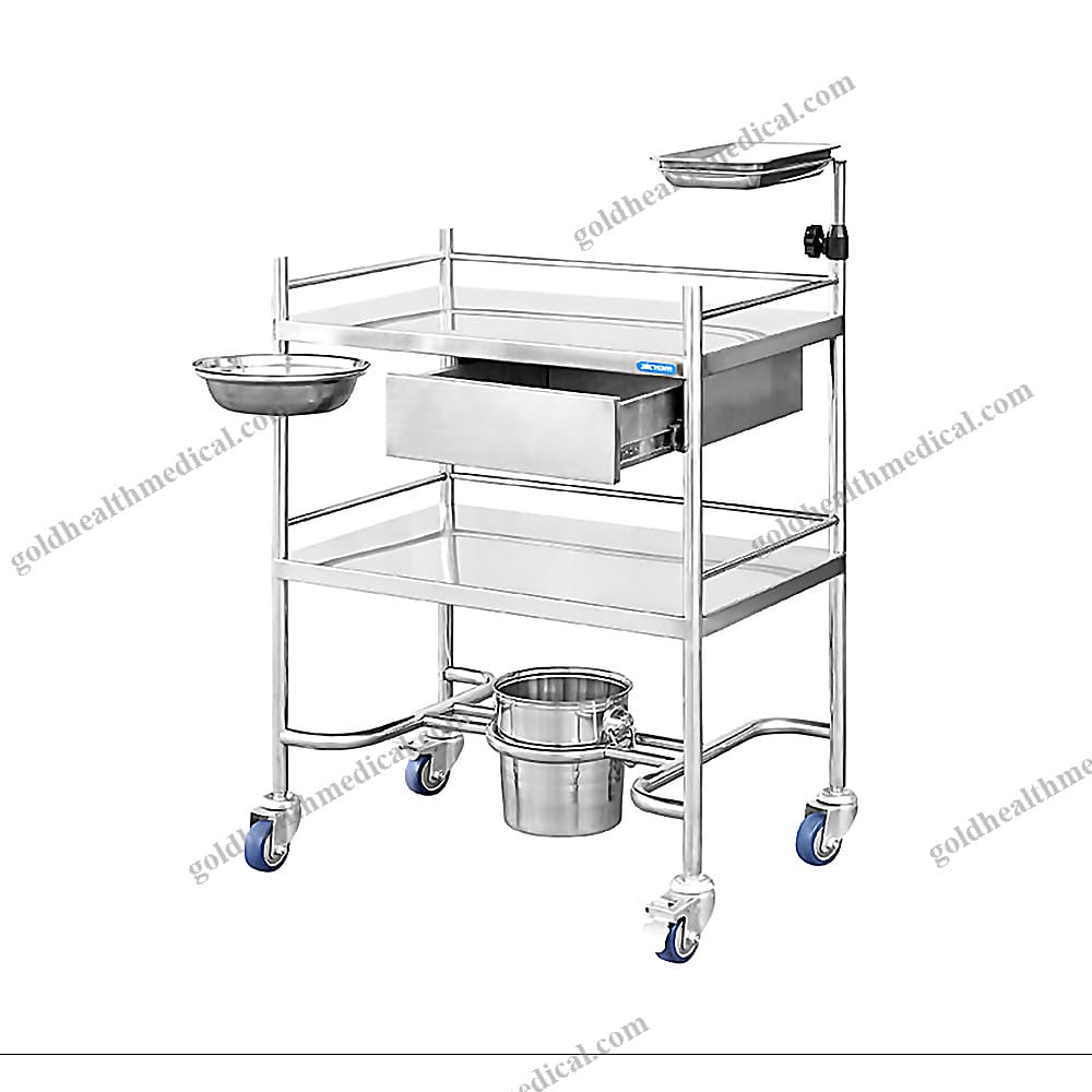 Stainless Steel Medical Cart with Drawers