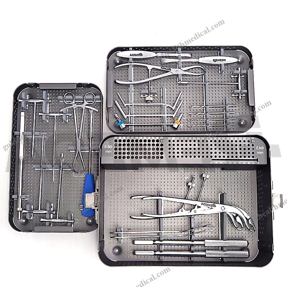 REMEDA Orthopedic Surgical Kit with Aluminium Box for Bone Surgery Large