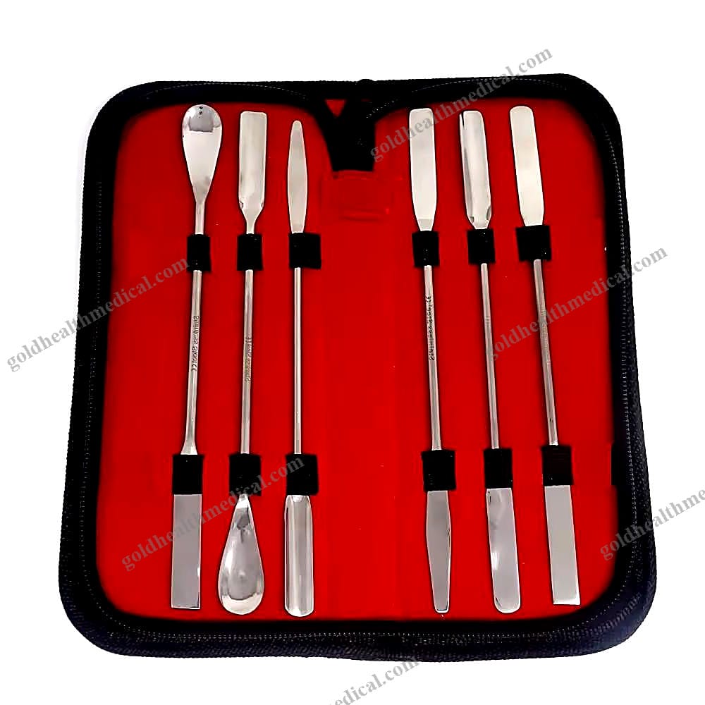 Stainless Steel Micro Lab Spatula Sampler Set 178mm