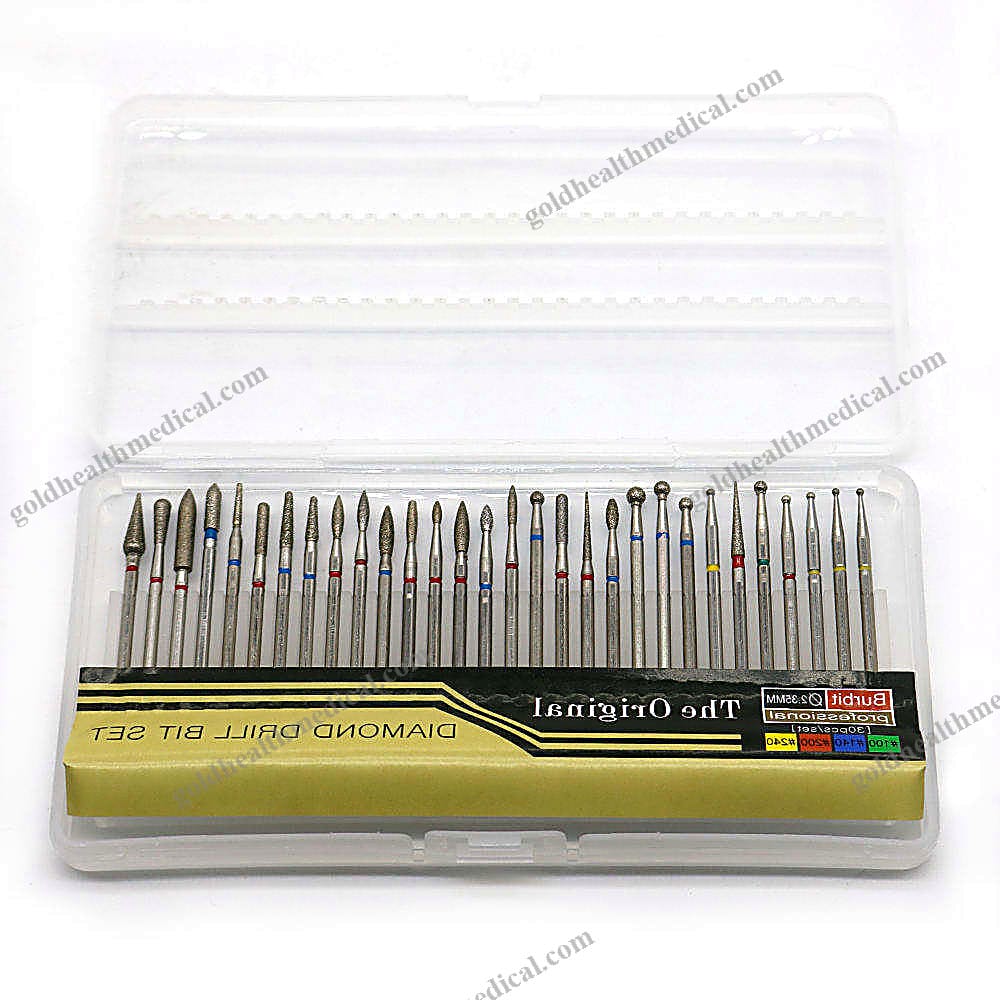 30 PCS HighSpeed Dental Diamond Burs Set for Enamel Finishing