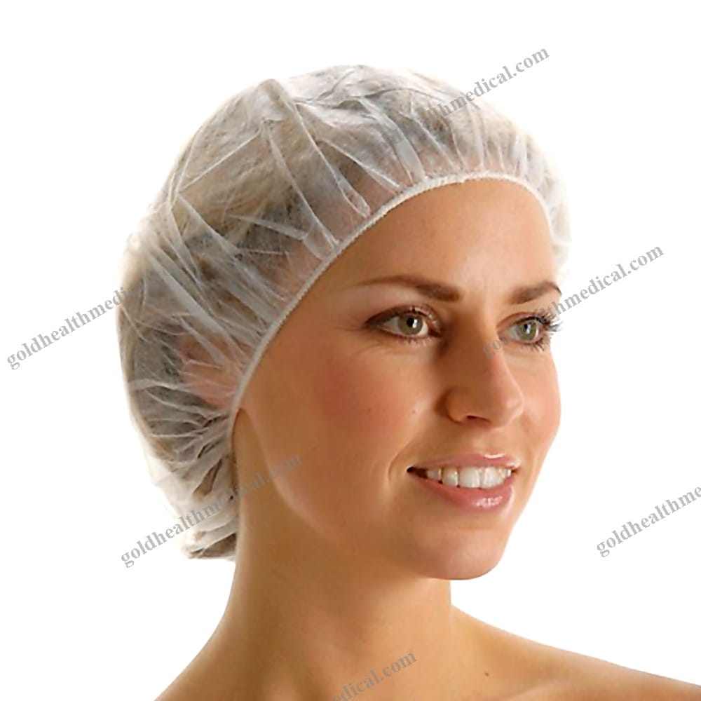 NonWoven Bouffant Cap with Double Elastic Band for LabSurgical