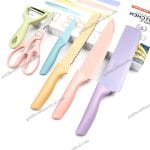 EcoPro NonStick Kitchen Knife Set with Straw PP Handle
