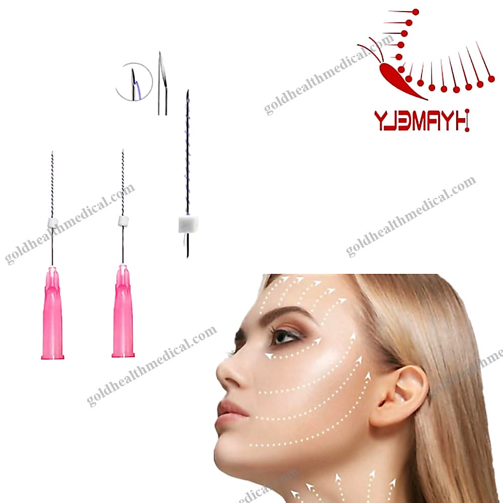 PDO Mono Screw Threads For Wrinkle Removal And Collagen Regeneration With Sharp