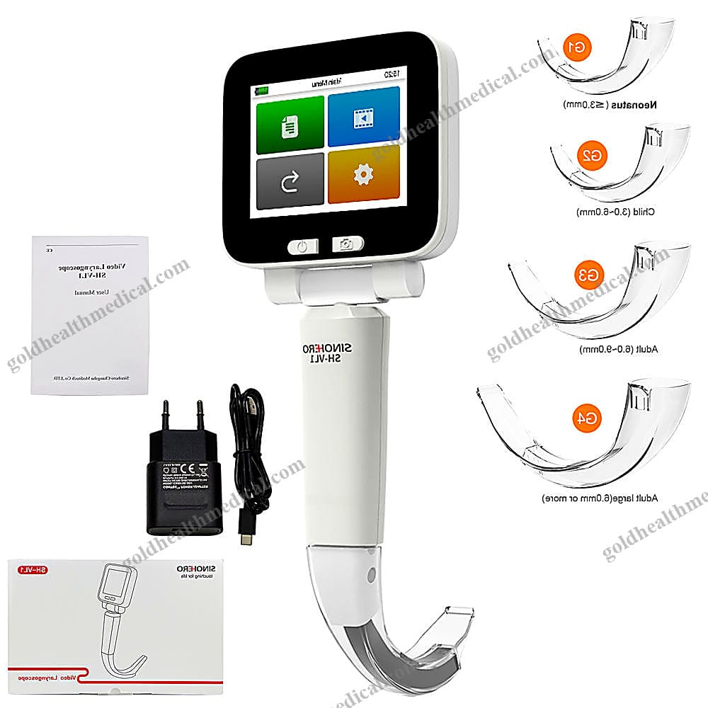 Emergency Reusable Video Laryngoscope Set with Camera
