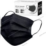 Customized Earloop 3Ply Surgical Mask Black AntiFog Fabric