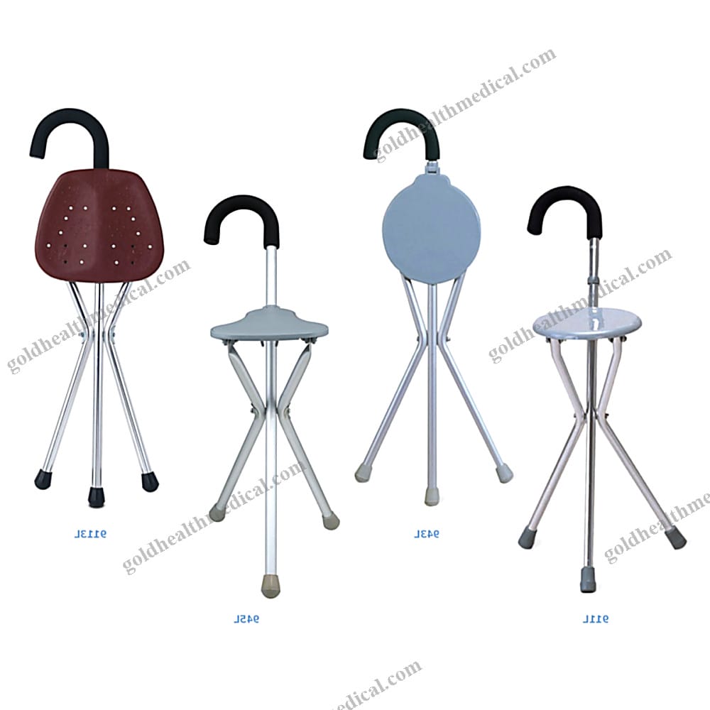 Mobility Chair with Integrated Walking Stick Support