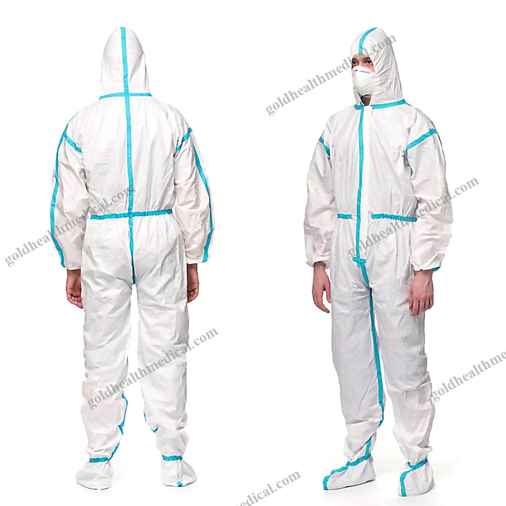 Disposable Coverall with Long Zip Elastic Waist Cuffs