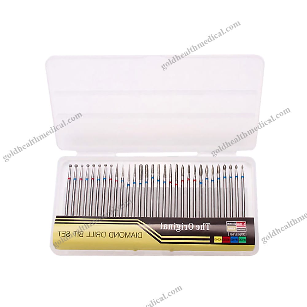 30Pc Dental Lab Diamond Drill Bit Set Standard Fine G