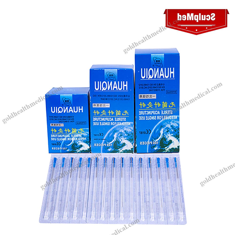 Huanqiu SingleUse Metal Handle Acupuncture Needles with Guide