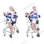 Deluxe Foldable Walker with Aluminium Wheels for Disabled Mobility Support