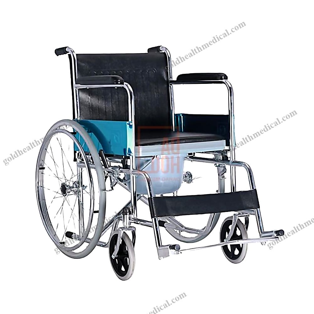 Folding Transfer Wheelchair Commode With Wheels For Disabled