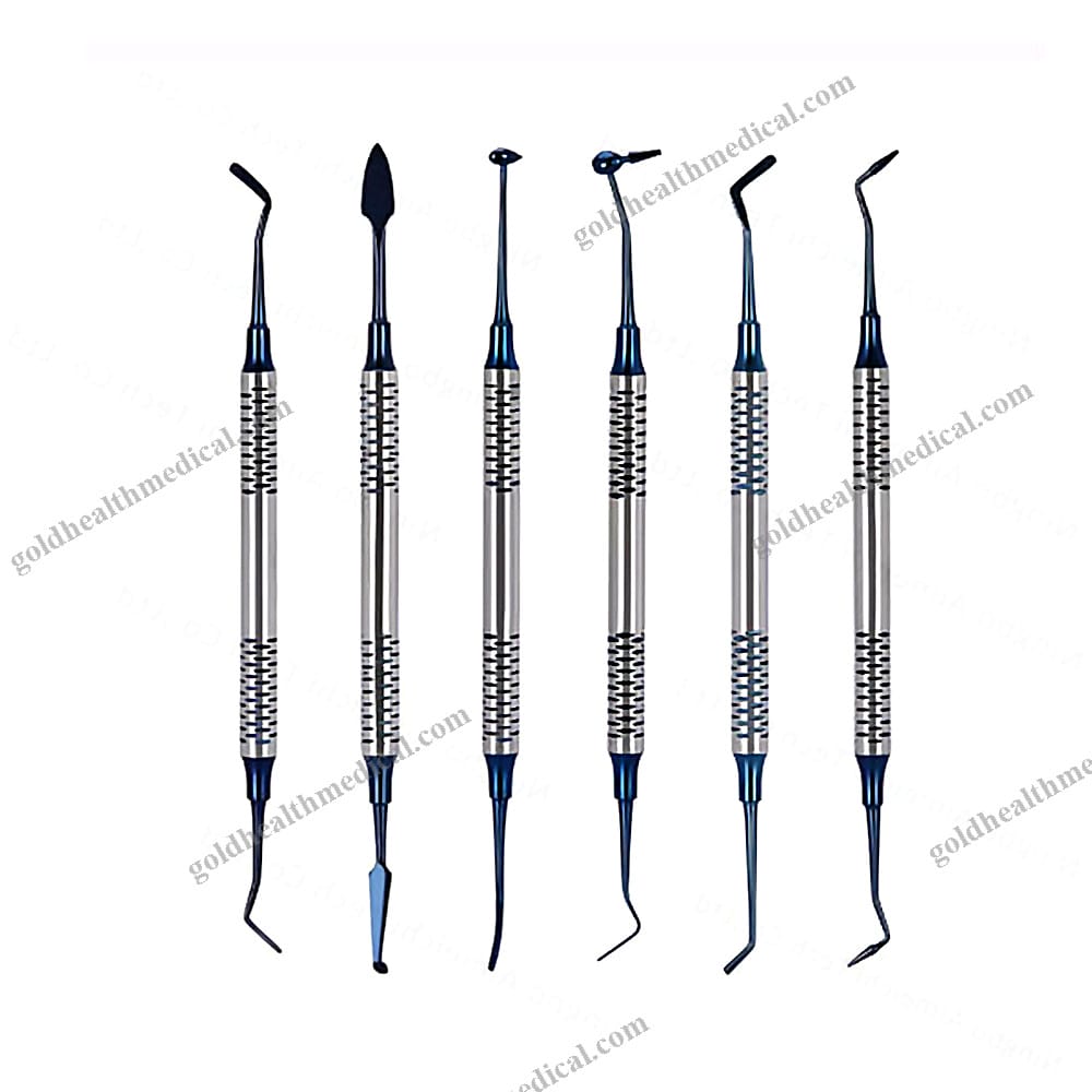 Blue Titanium Coated Dental Surgical Instruments Set