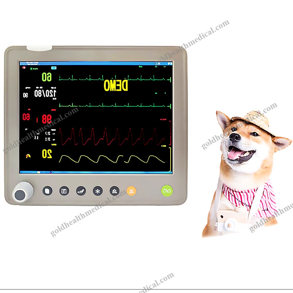 Portable MultiParameter Veterinary Monitor for Animal Vital Signs CO2 Monitoring at Pet