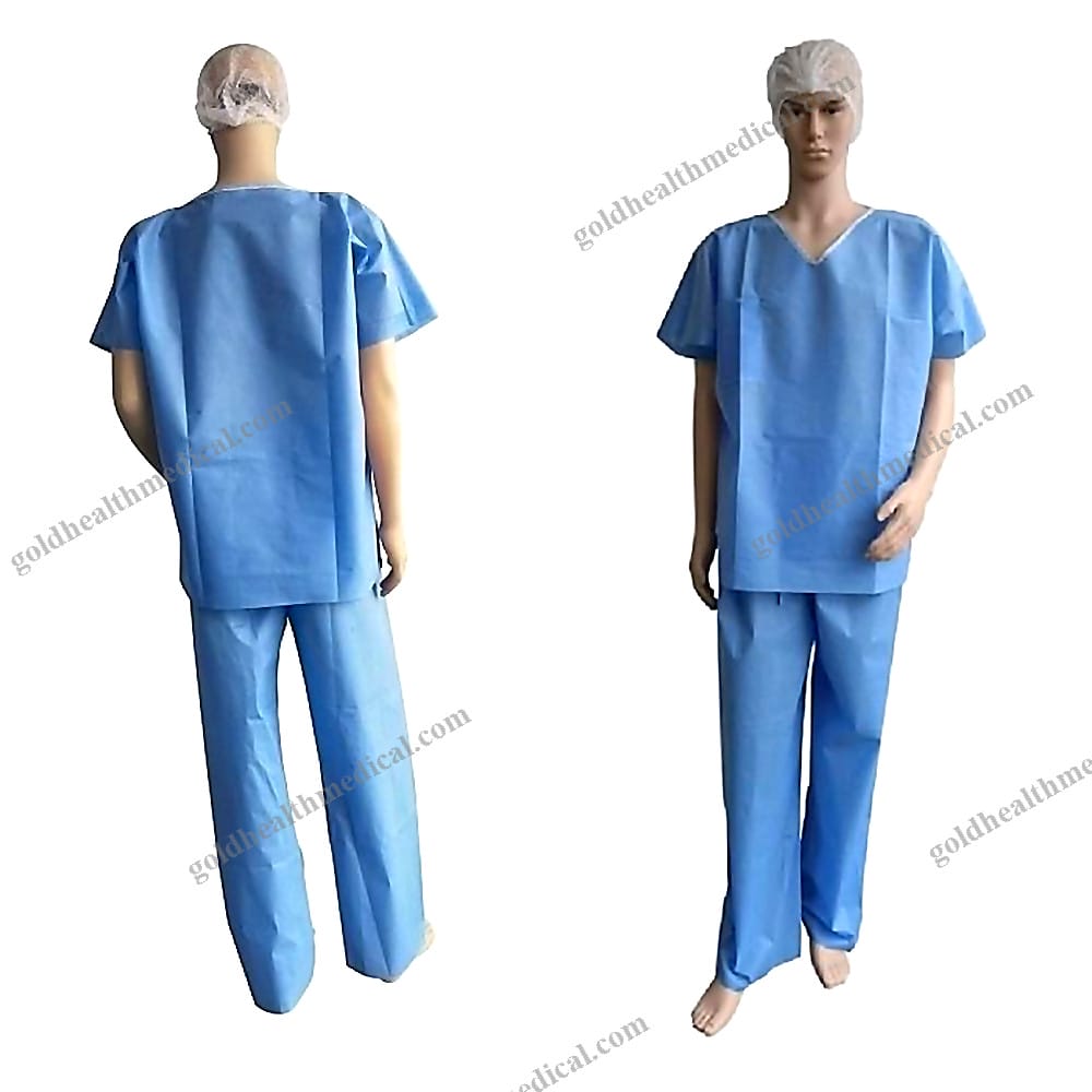 EN13795 SMS Medical Gown Surgical Scrub Suit Un