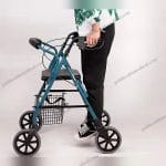 Sturdy Aluminum Rollator Walker with 4 Wheels and Armrest