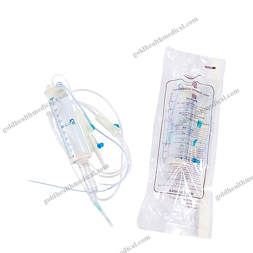 SingleUse Sterile Infusion Set with Burette for Less Painful