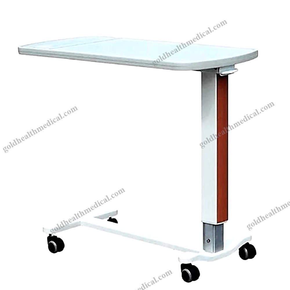Adjustable Hospital Overbed Table with Wheels