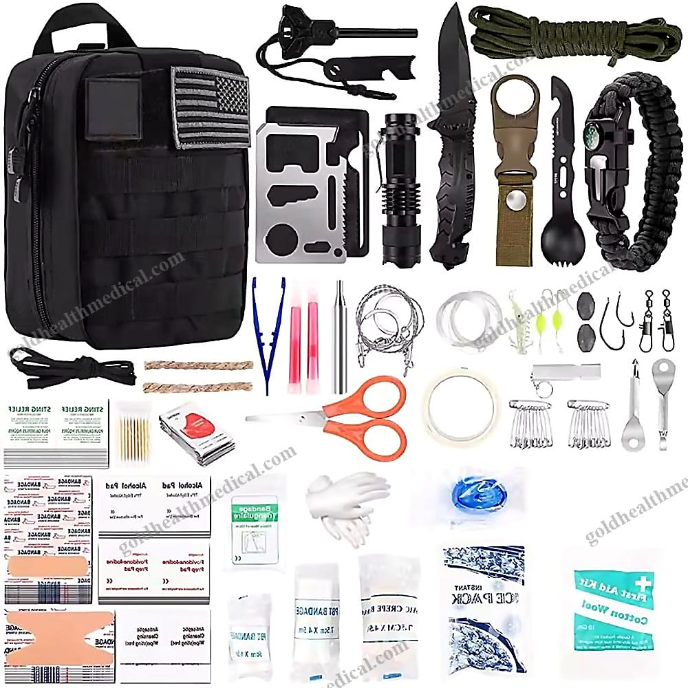 JC15 Tactical First Aid Kit with Bag for Emergency Survival Situations
