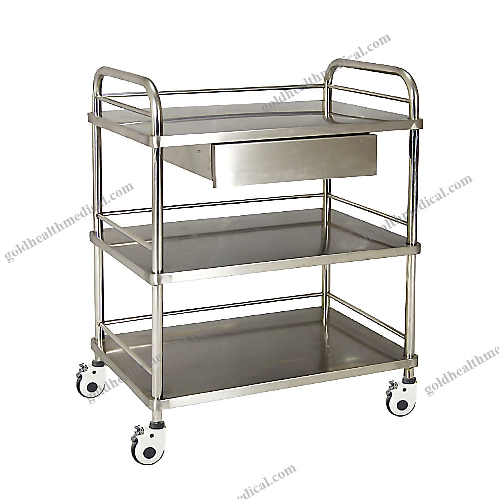 Stainless Steel Medical Trolley for Hospitals