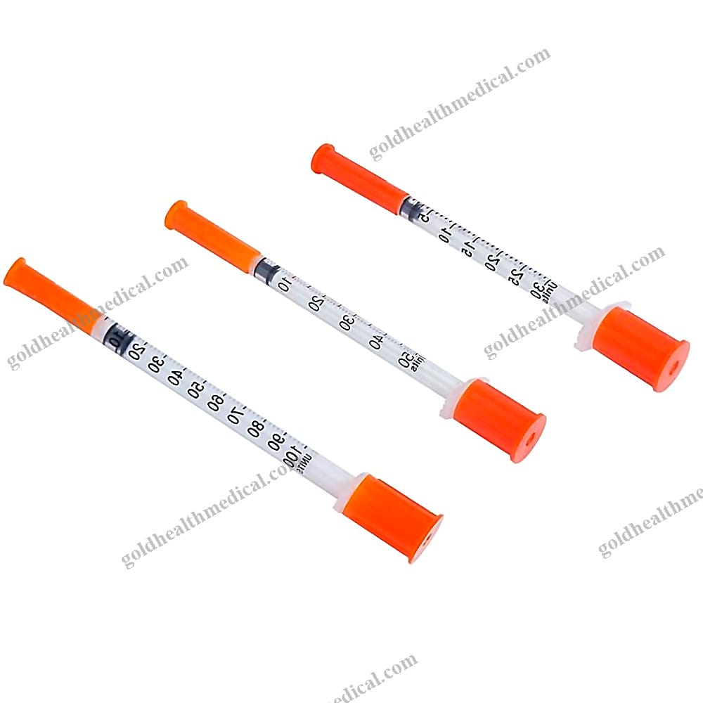 Sterile Insulin Syringe with Orange Sheath Needle