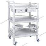 Premium ABS Plastic Dental Trolley Cart with Noiseless Trundle and Strong Bearing