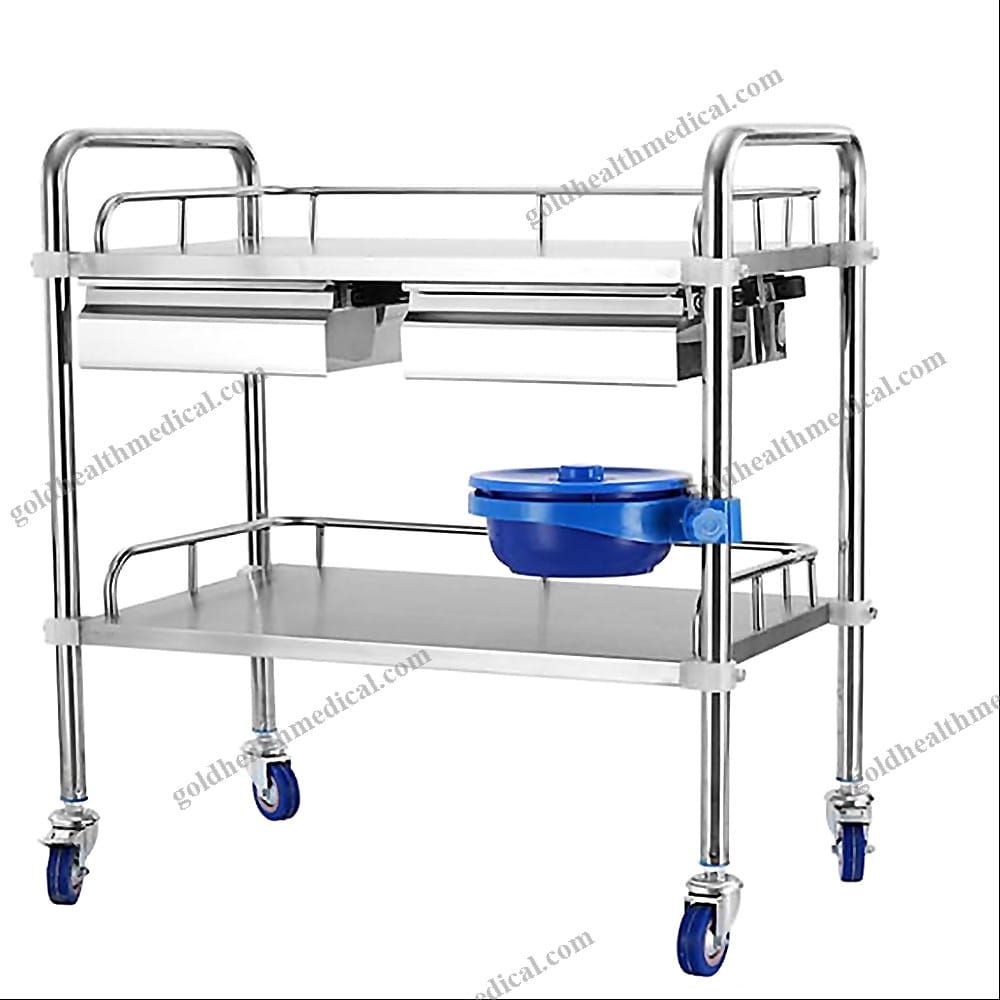 Stainless Steel Medical Crash Cart Trolley