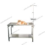 Veterinary Stainless Steel Surgical Table with Lift Function for Wet Examination and Surgery Procedures