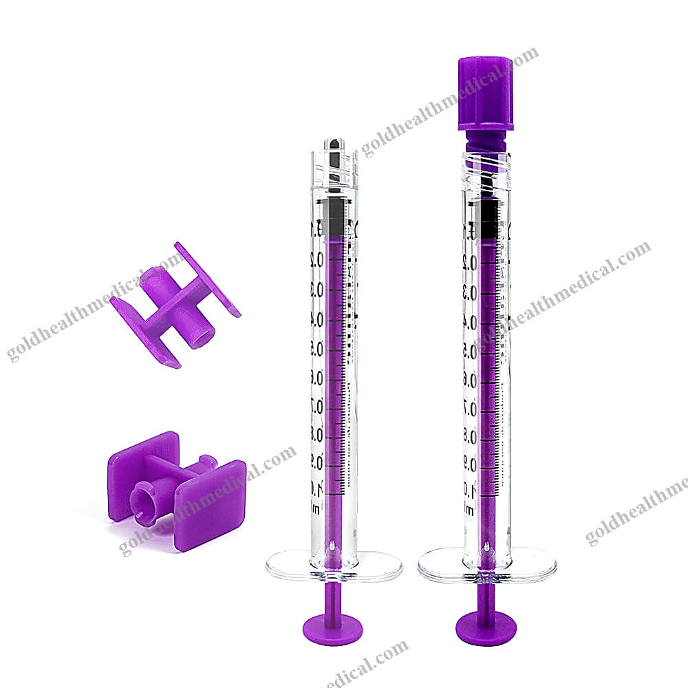 1ml Luer Lock Polycarbonate Syringe with Colored Plunger