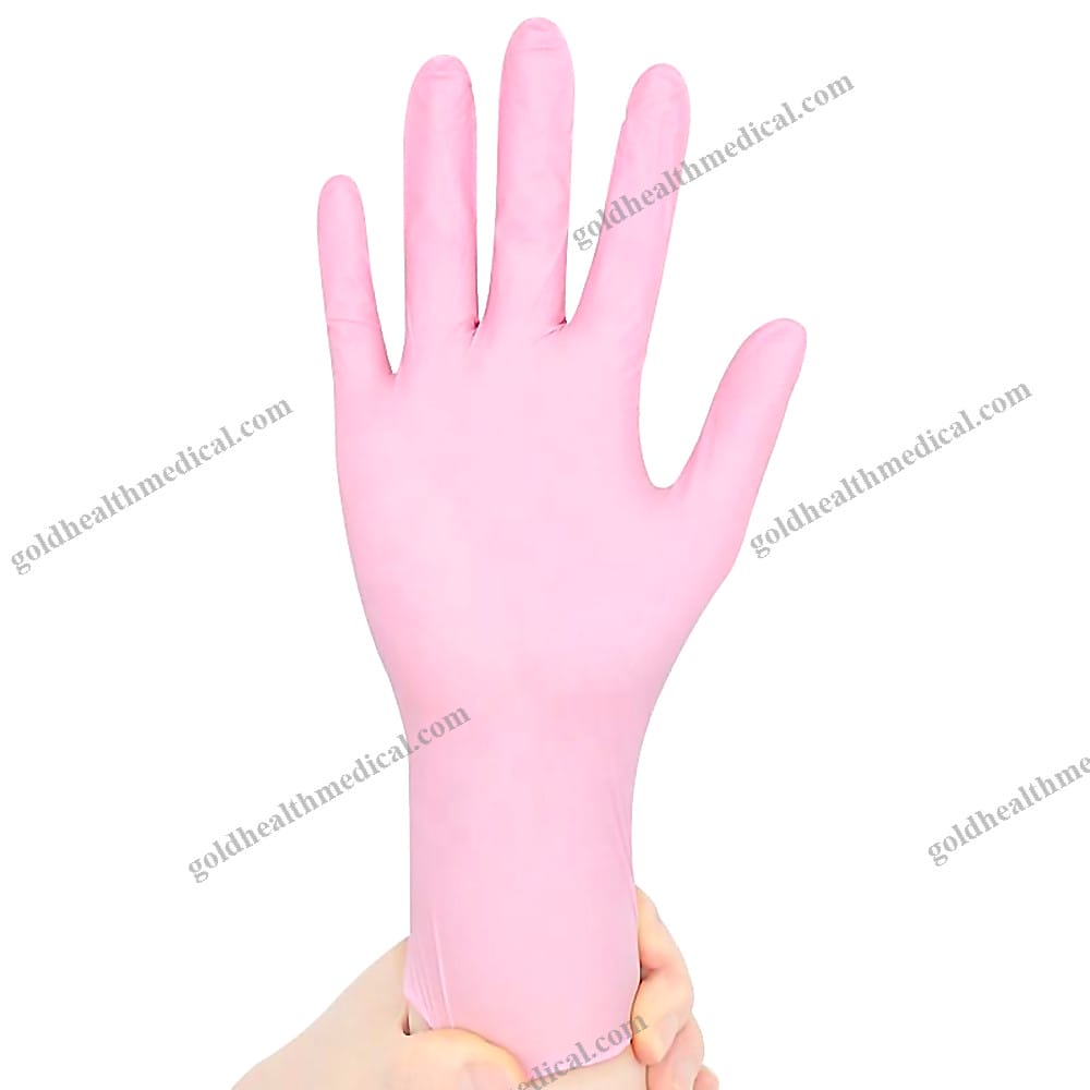 Pink Nitrile Gloves for Dental Pet Care Tattoo and Beauty