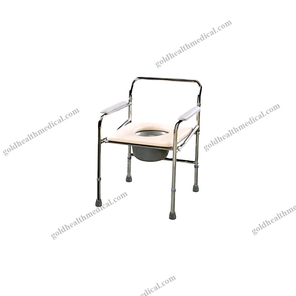 Steel Commode Chair with Plastic Seat for Enhanced Mobility Support