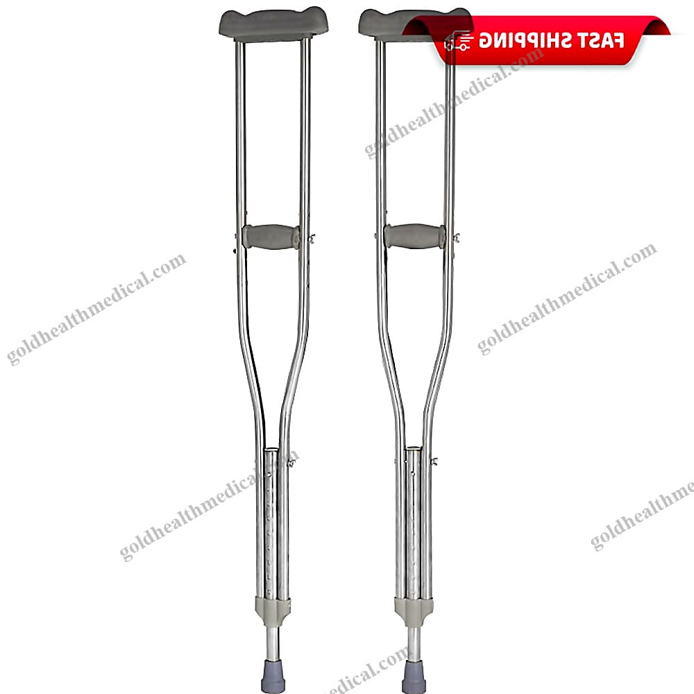 MedicalGrade Adjustable Stainless Steel Crutches with Durable Rubber Tip
