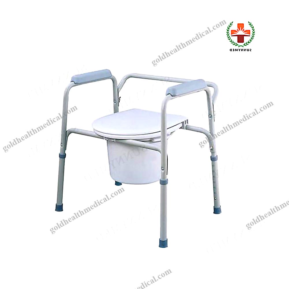 Aluminum Shower Commode Chair with Bedpan for Elderly Patients