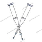 Adjustable Stainless Steel Underarm Crutch for Fracture Support