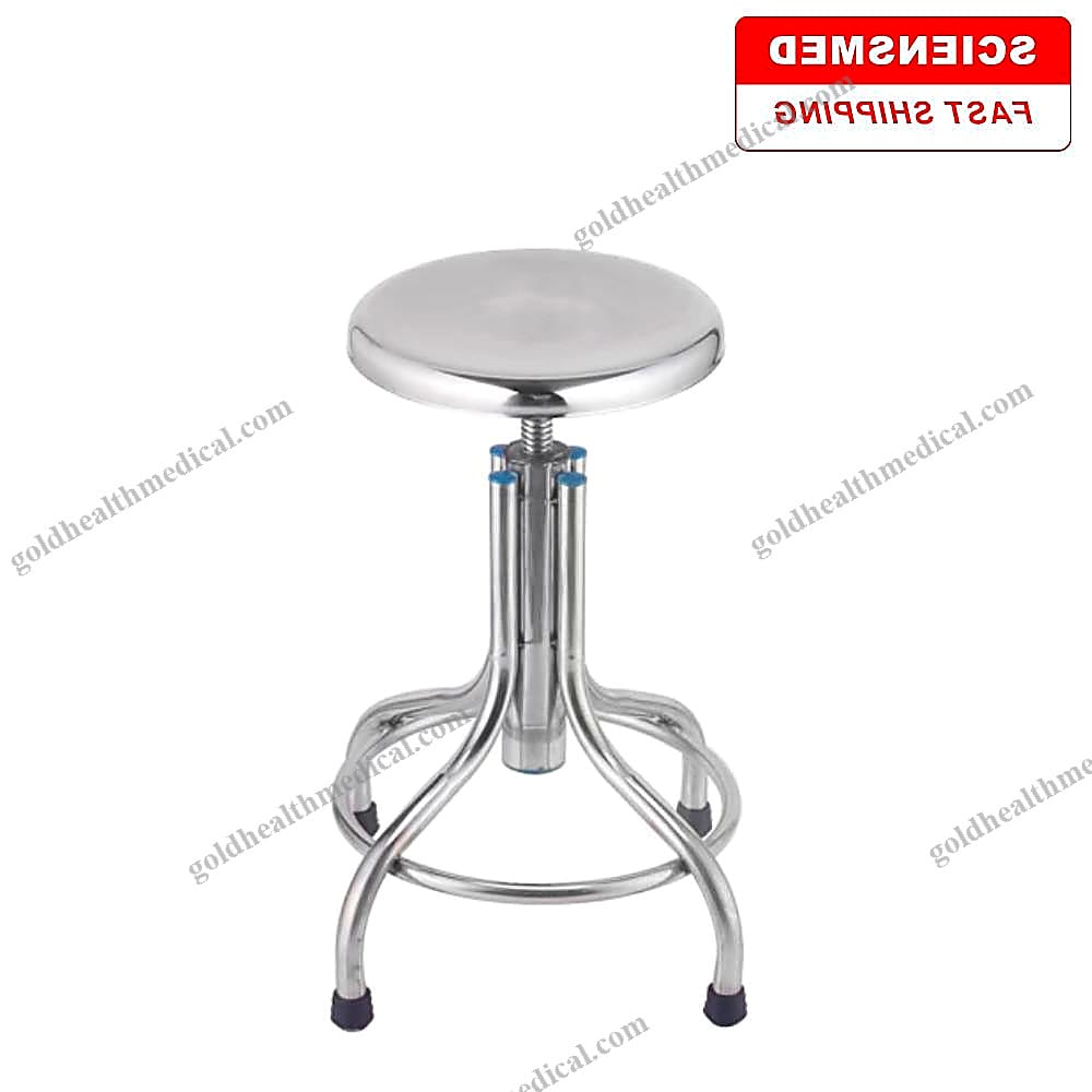 SCIENSMED Stainless Steel Rotating Lab Stool