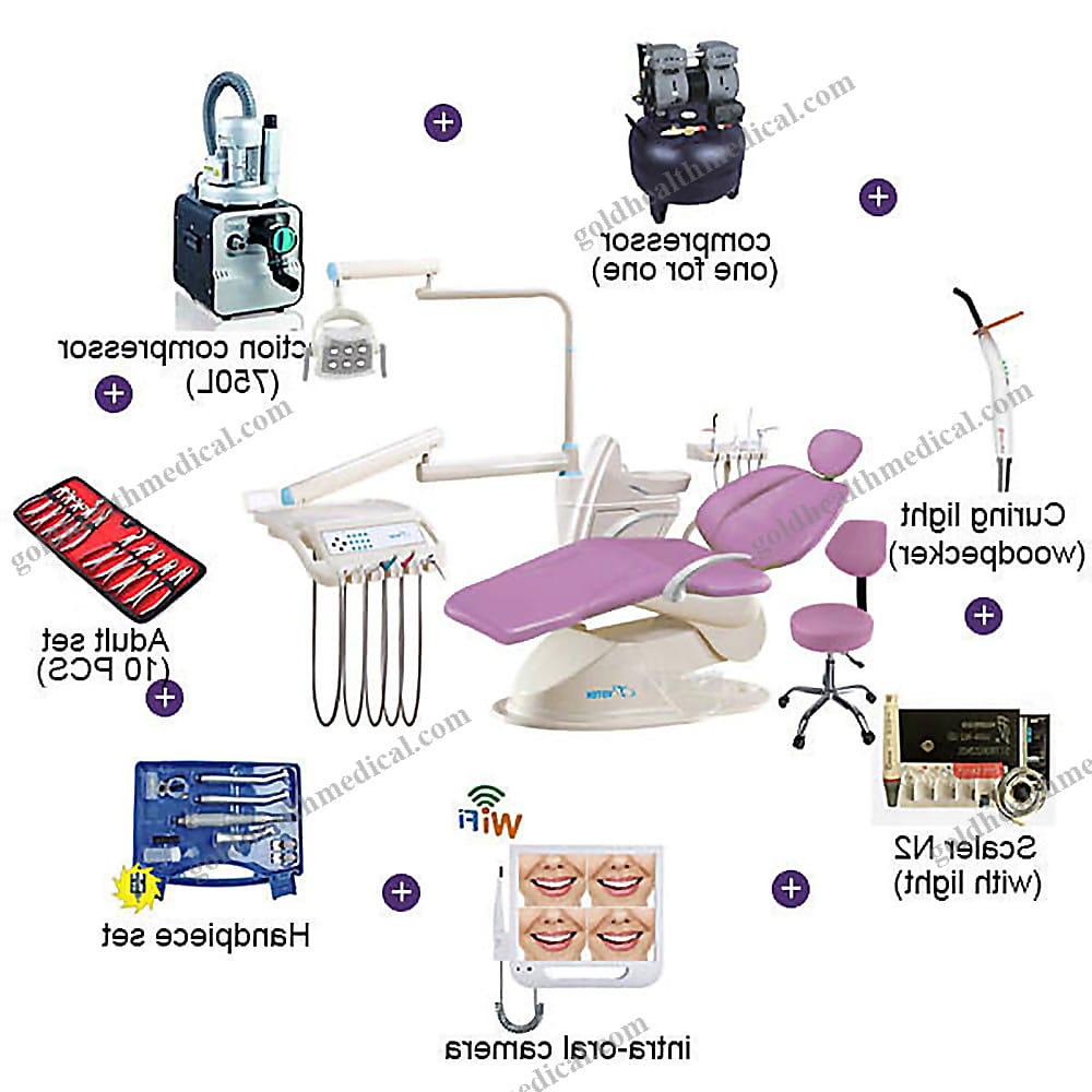Advanced Safety Dental Chair with 9 Memory Programs Air Compressor