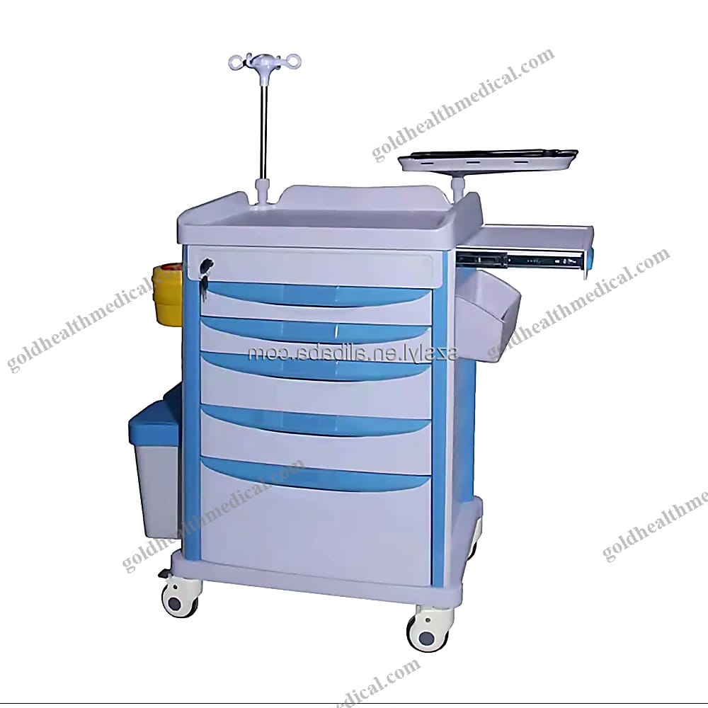 ABS Medical Emergency Cart for Hospital Care and Drug Transport