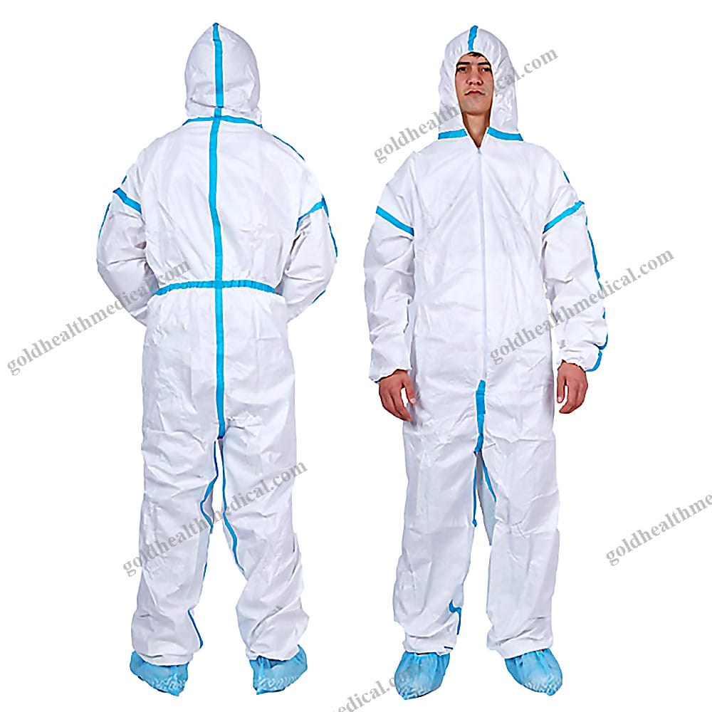CE ISO Type 5 6 Chemical SMS Coverall Suit