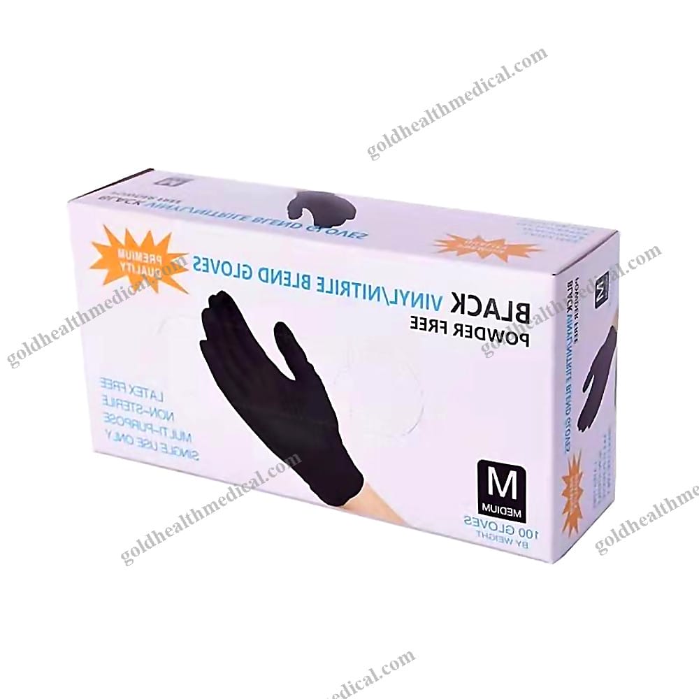 L Size Black Disposable Nitrile Gloves