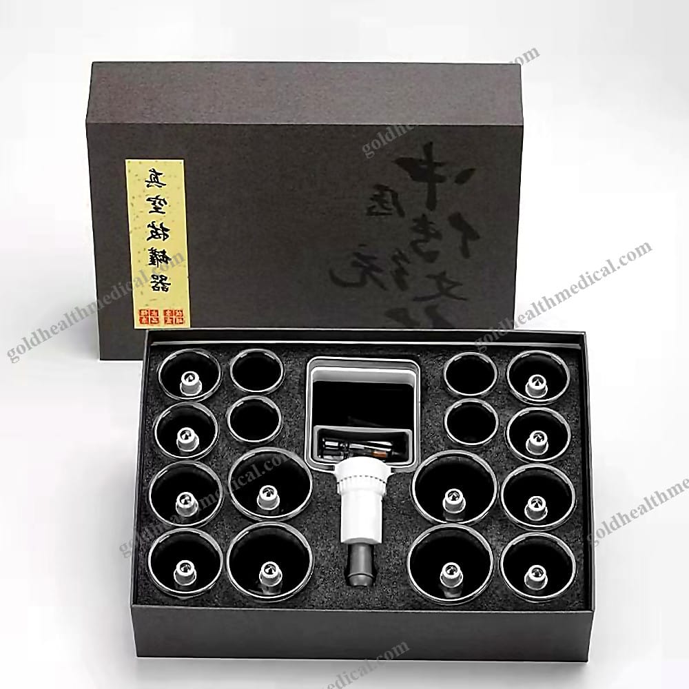 Professional Chinese Cupping Therapy Kit with 18 Vacuum Pump Cups for Massage