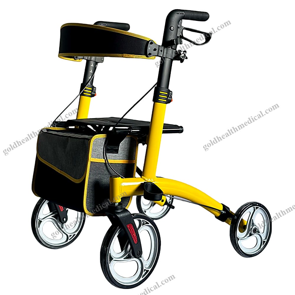 Rollator Walker Pro 8 Wheels Double Brake System Folding Design for Elder