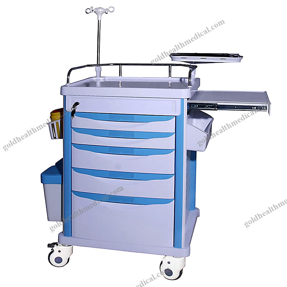 ABS Emergency Crash Cart with Wheels and Drawers