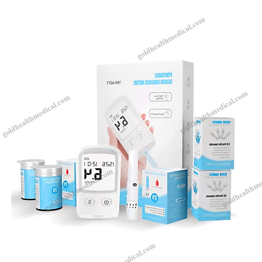 Glucometer Sensor Blood Sugar Monitoring Device with Test Strips