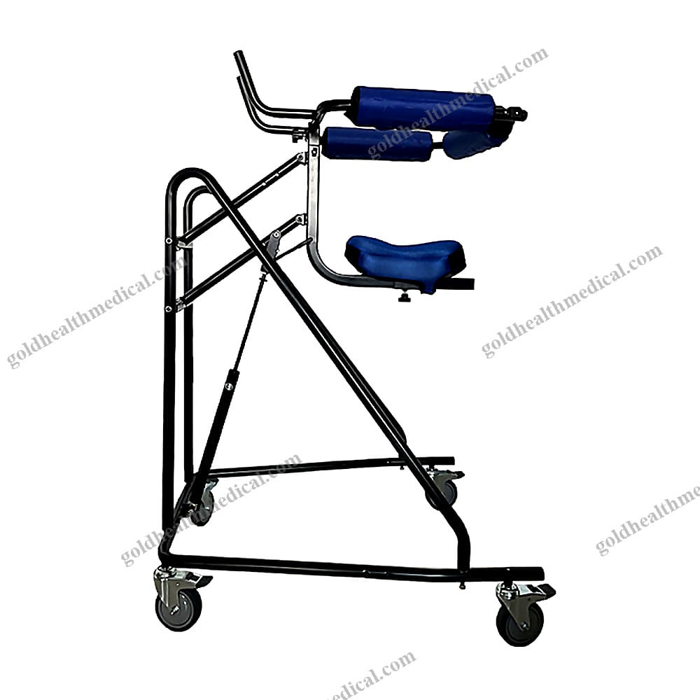 Hemiplegia Walker Stand Frame with Seat Wheel Rehabilitation Device Folding Height