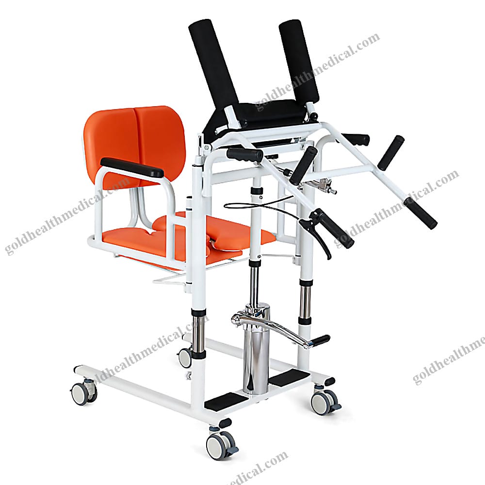 Hydraulic Patient Lift Chair with Commode Adjustable Pedal